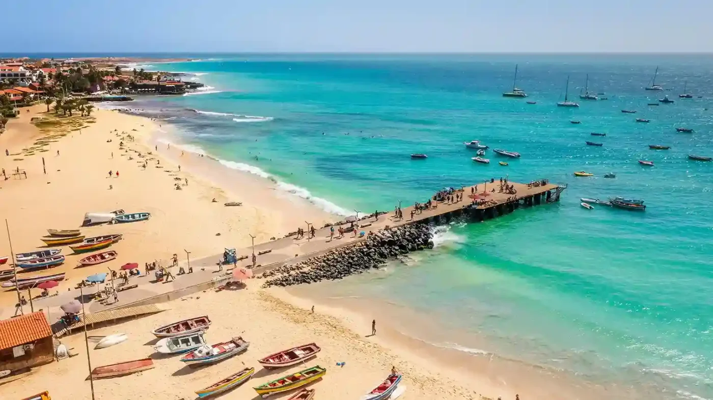 Santa Maria beach in Cape Verde, peaceful island