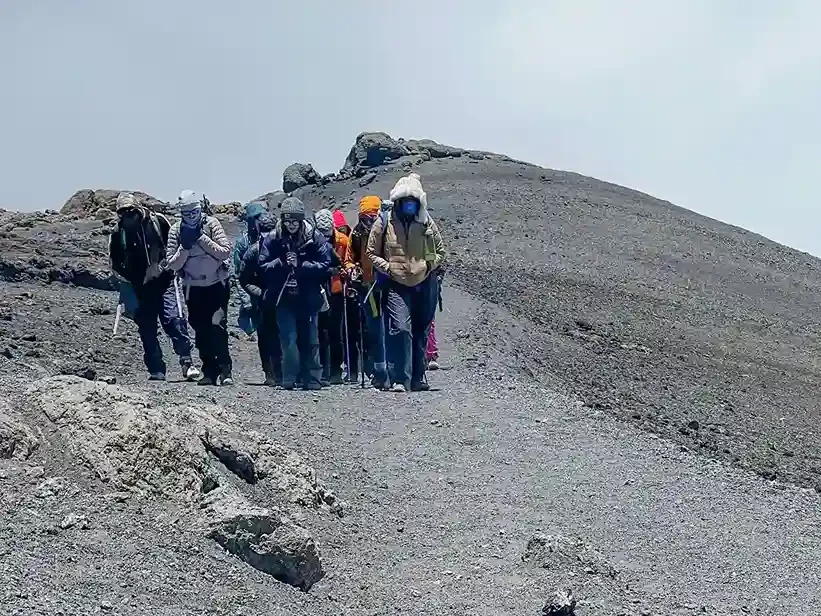 Women trekking Mount Kilimanjaro